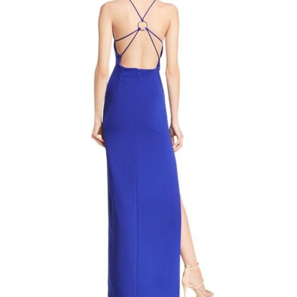 Aidan by Aidan Mattox “Crepe Scuba Gown” Blue - Picture 2 of 2
